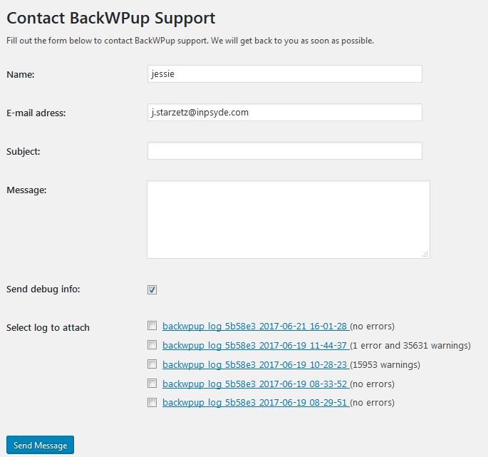 BackWPup 3.4.1 Release mit neuem Feature: Debug Info senden
